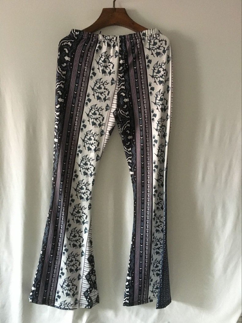 Sexy Snake Pattern Bell-Bottoms Casual Pants