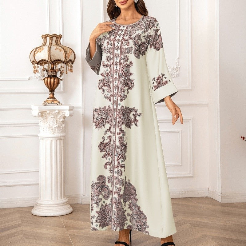 Muslim Robe Crystal Bead Printing
