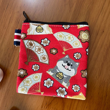 Cosbai - Canvas Cat Pattern Coin Purse