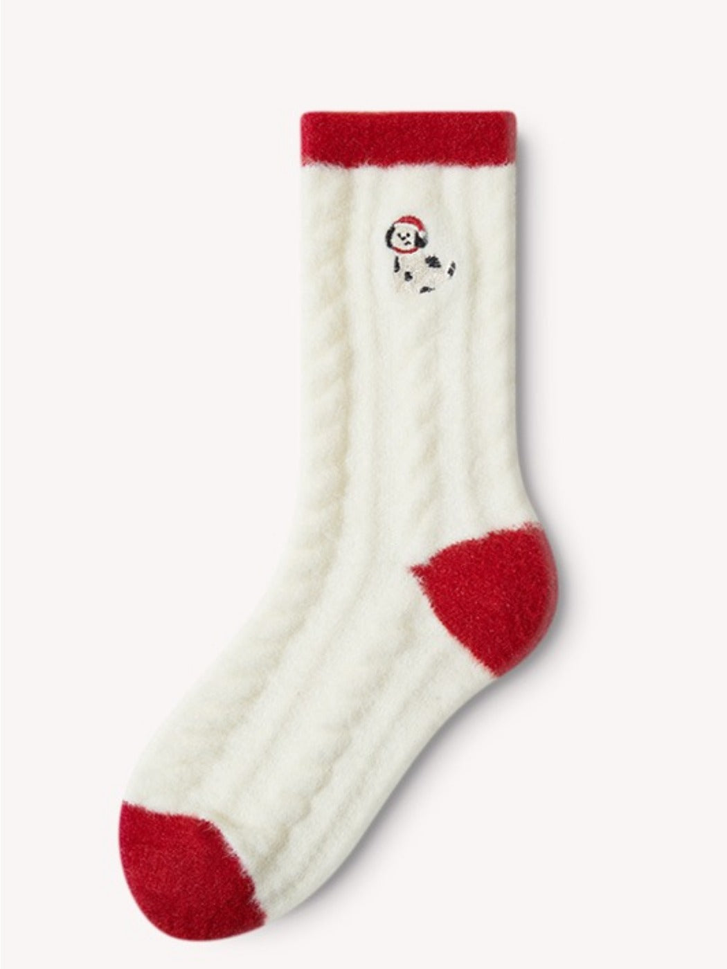 Rufia - Red &amp; White Christmas Vibe Mid-Calf Socks