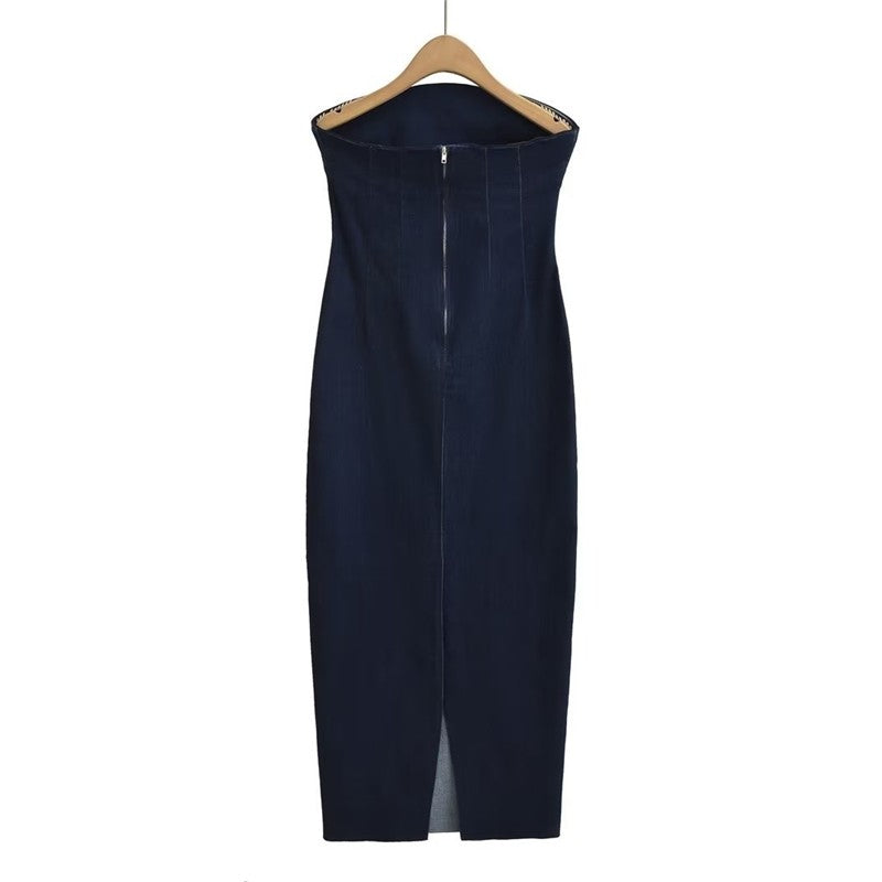 Slimming Denim Tube Dress
