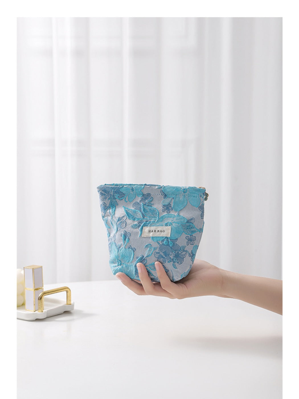 Cosbai - Coin Purse &amp; Cosmetic Bag with Floral Prints - 2 Sizes