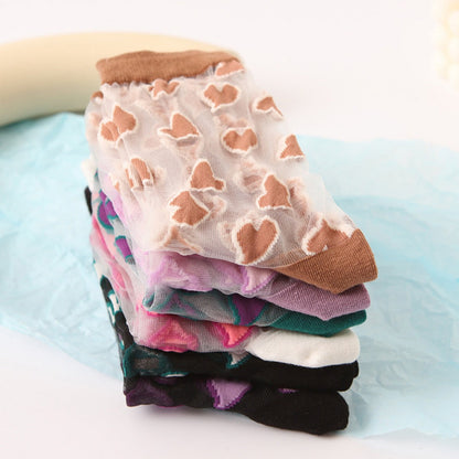 Rufia - Heart Patterned Mid-Calf Socks