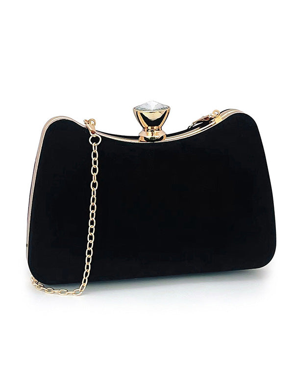 Chains Contrast Color Rhinestone Split-Joint Evening Handbags