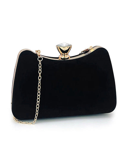 Chains Contrast Color Rhinestone Split-Joint Evening Handbags