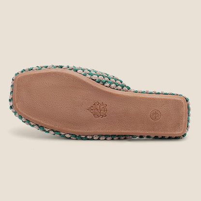 Color Block Cozy Textured Woven Slippers