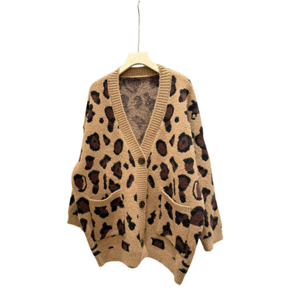 Women's Alpaca Knit Cardigan Loose Fit Winter Sweater