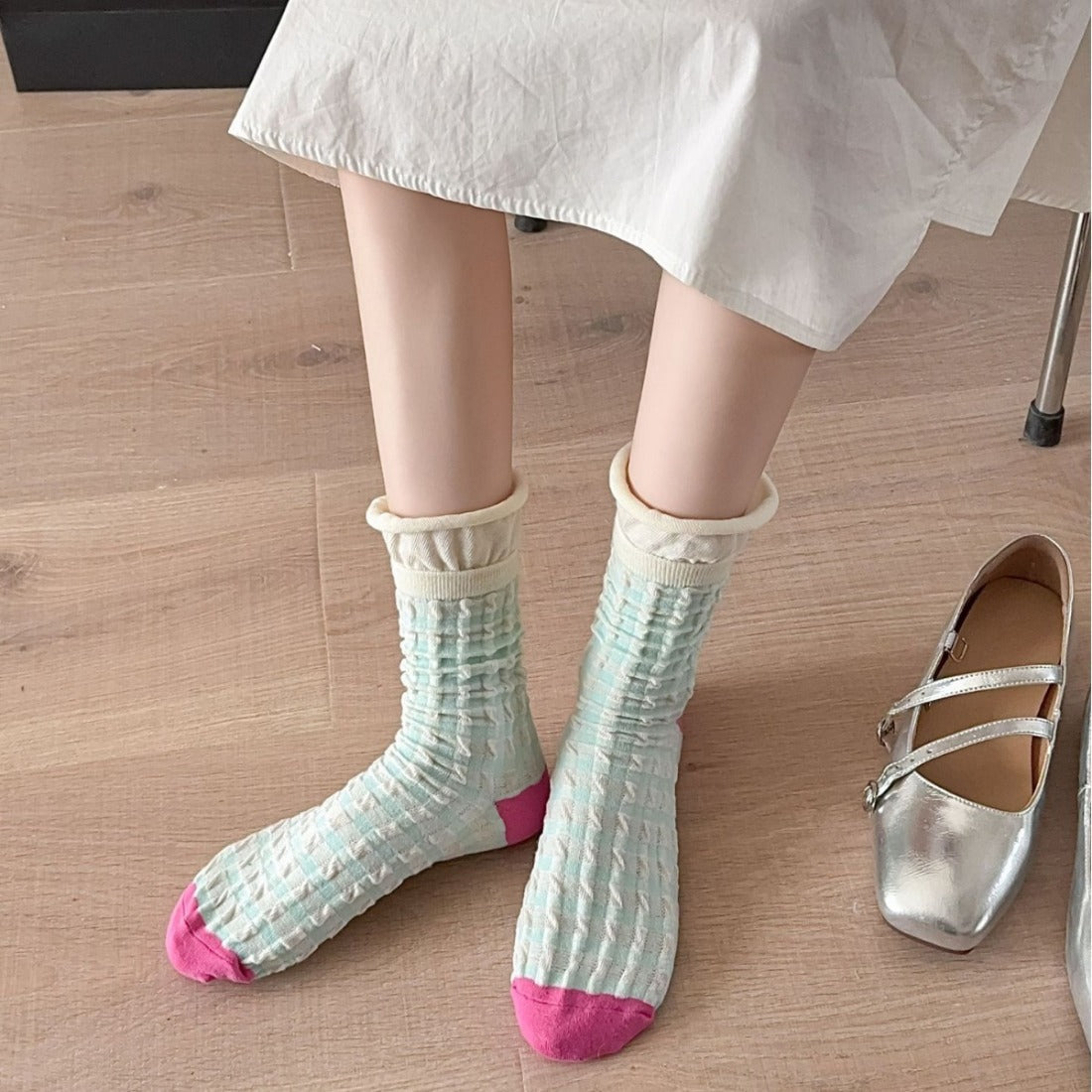 Rufia - Candy-Colored Mesh Long Socks