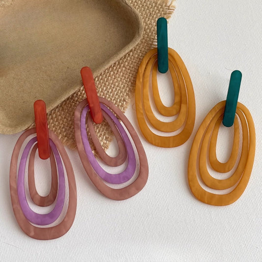 Earwish - Vintage Resin Statement Earrings - Eye-catching