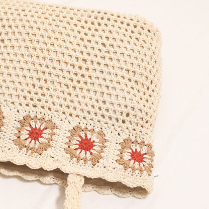 Cosbai - Large Crochet Flower Shoulder Bag - Vintage &amp; Spacious