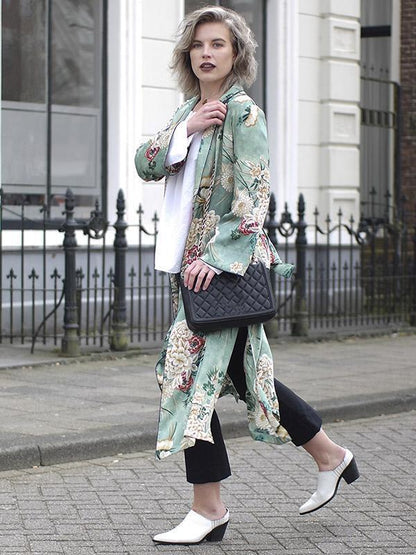 Fashion Floral Printed Cover-Up Outwear