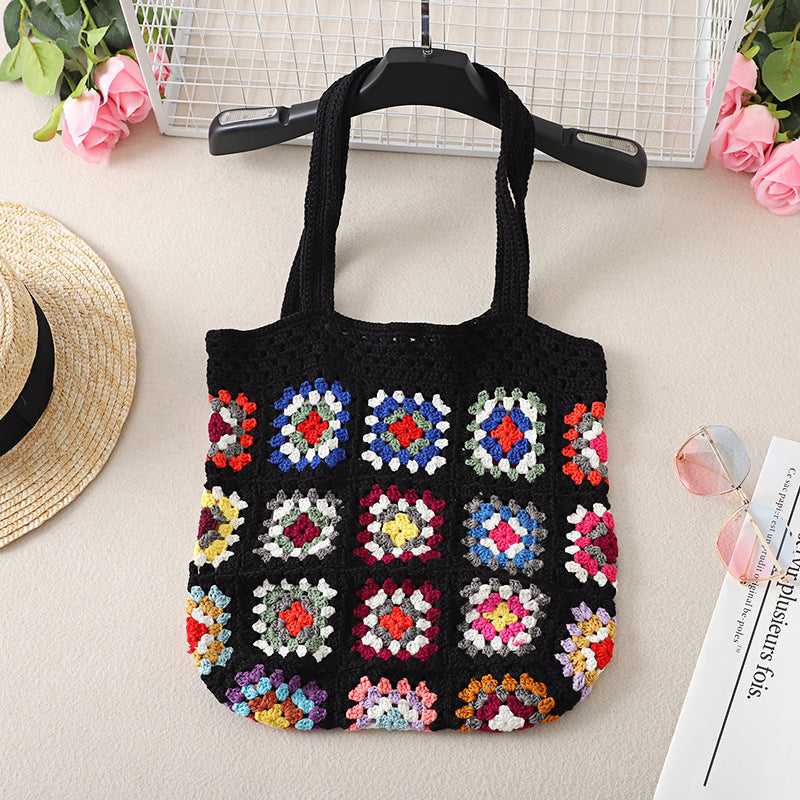 Crochet Granny Square Bag Floral Patchwork Bag