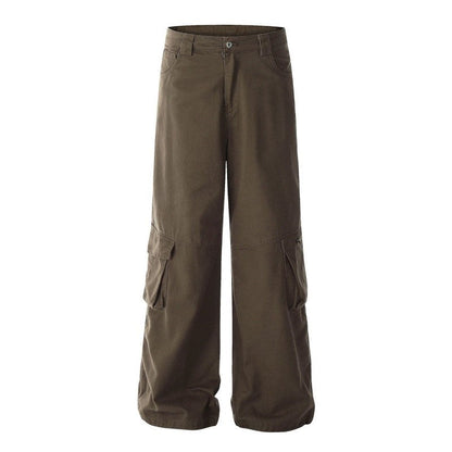 Straight Leg Cargo Pants Unisex Basic Style