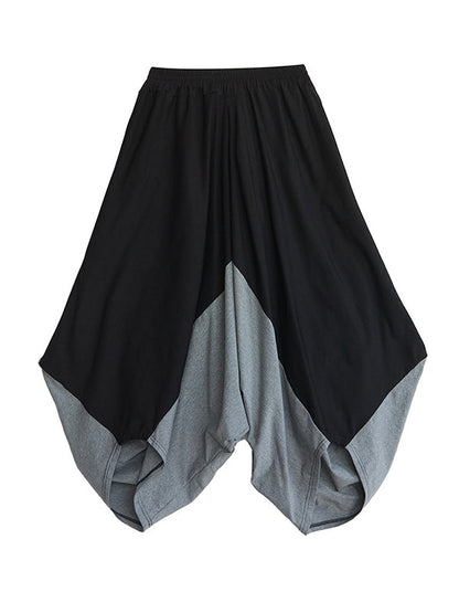 Harem Pants Irregular Clipping Split-Joint Casual Pants Bottoms Cropped Trousers