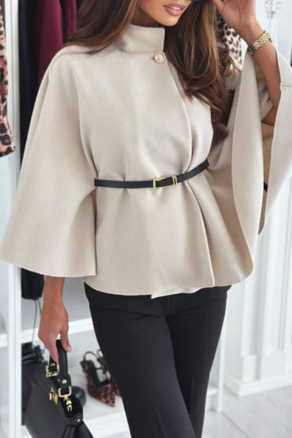 High-necked cape-style top