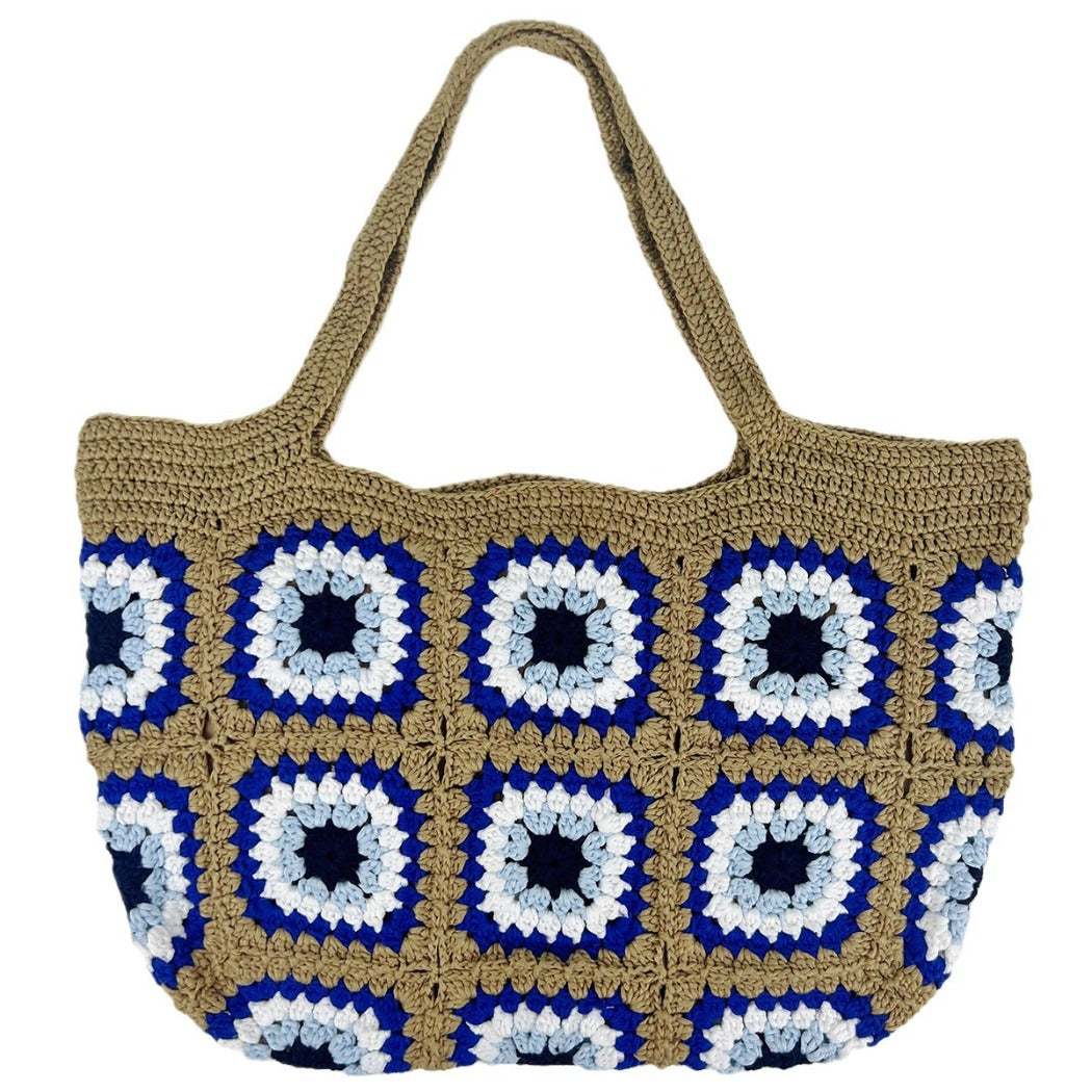 Cosbai - Handwoven Shoulder Bag – Coffee &amp; Blue