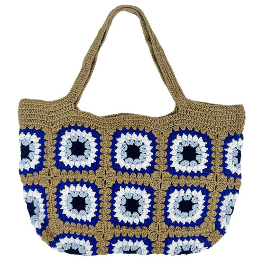 Cosbai - Handwoven Shoulder Bag – Coffee &amp; Blue