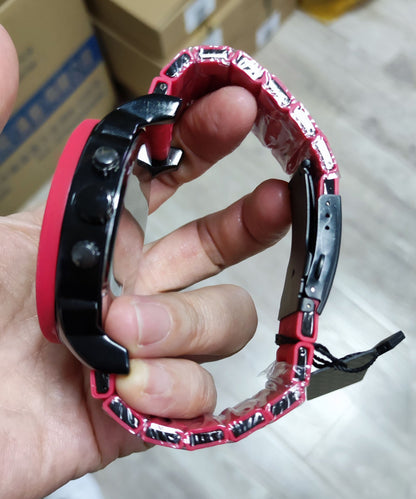 Boho Red Alloy Quartz Movement Hollow Out Watches