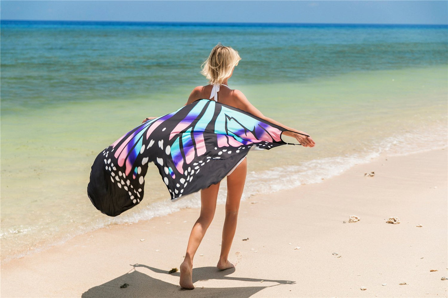 New Sexy Shawl Sling Print Cover Up Dress