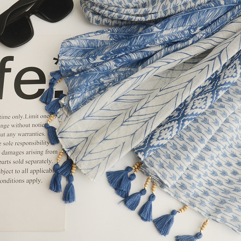 Scarvii - Boho Tassel Scarf 70.8"x35.4"