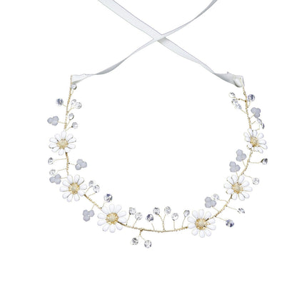 Handmade Bridal Headband Floral Hair Accessory with Pearls