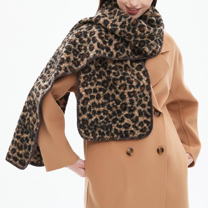 Winter Soft Cozy Leopard Print Warm Scarf