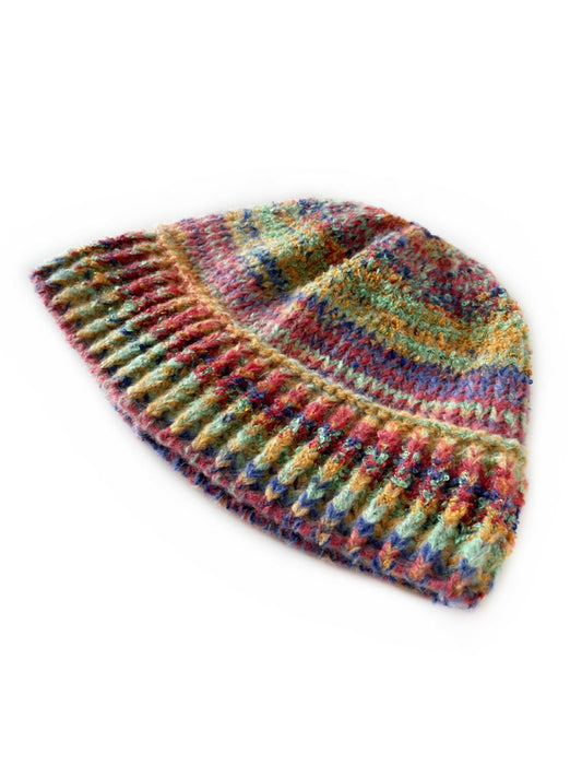 Haila - Winter Vintage Striped Color-Blend Knitted Beanie
