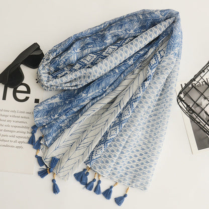 Scarvii - Boho Tassel Scarf 70.8"x35.4"