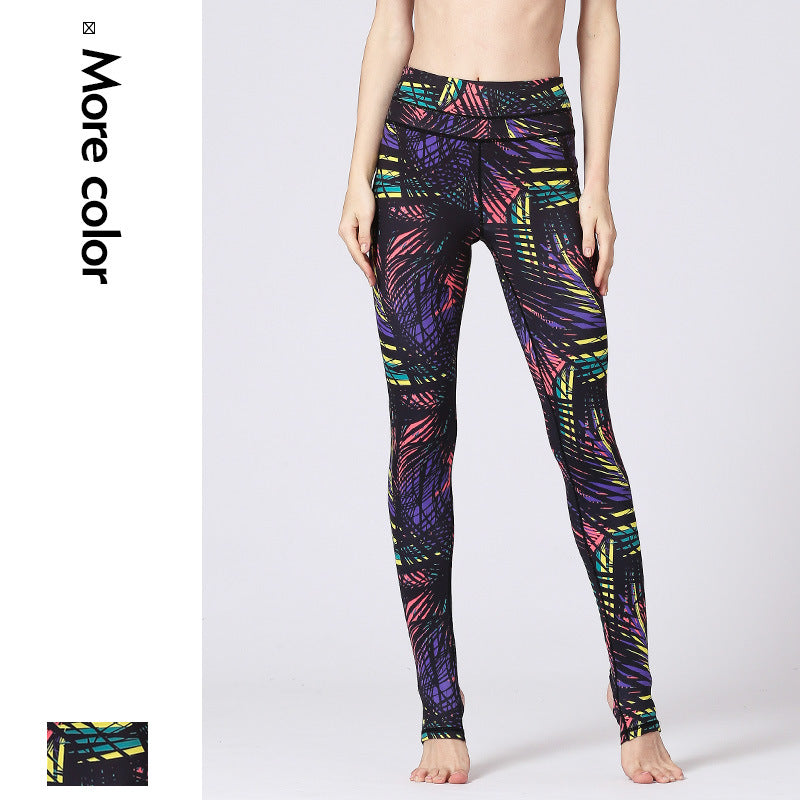 Step High-Bounce Yoga Pants Women Print Tight Outdoor Sports Fitness Clothing Casual Bottom Wholesale