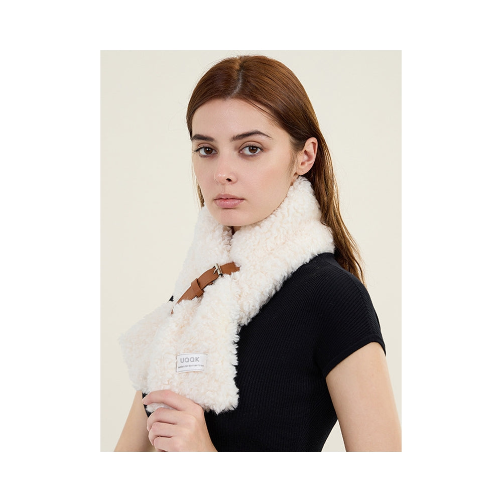 Urban Solid PU Buckle Design Keep Warm Shawl&Scarf