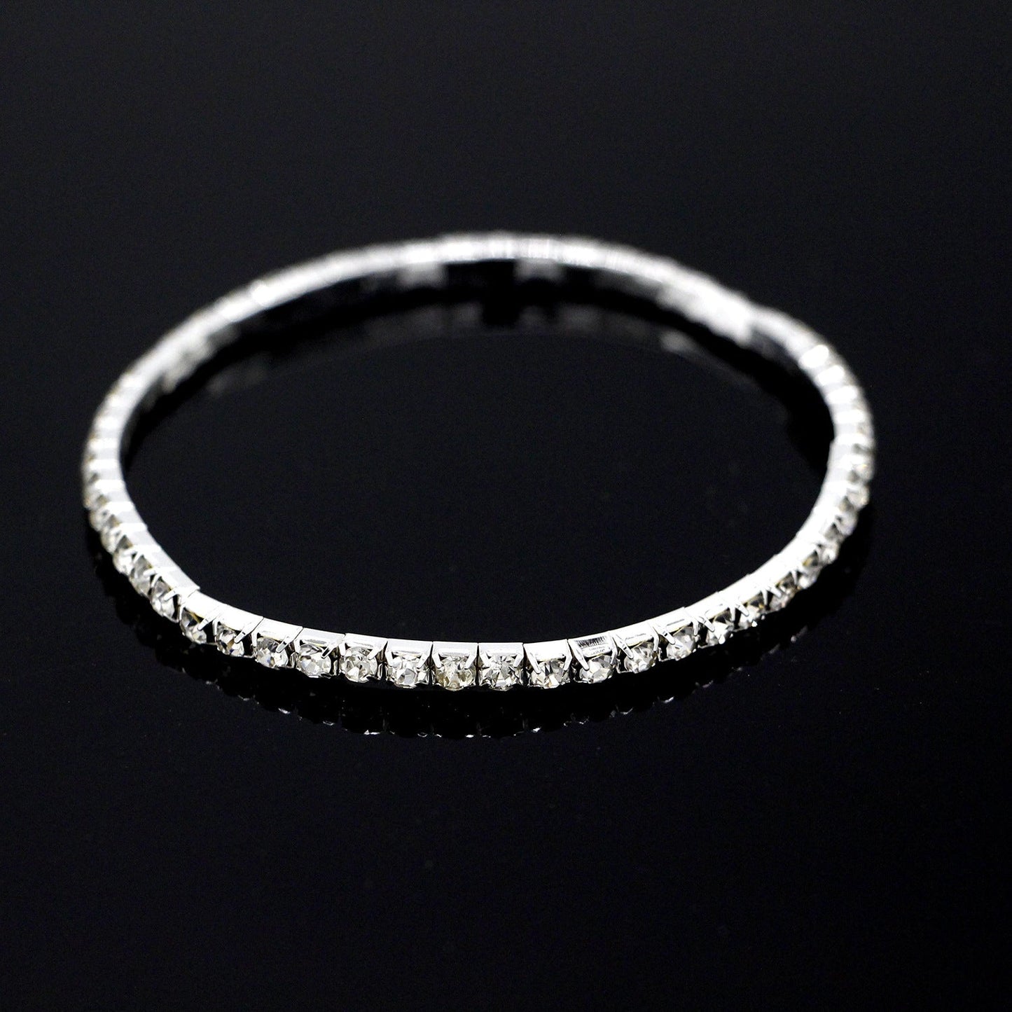 European and American Style Sparkling Crystal Anklet Bracelet Multilayer Optional Silver Gold