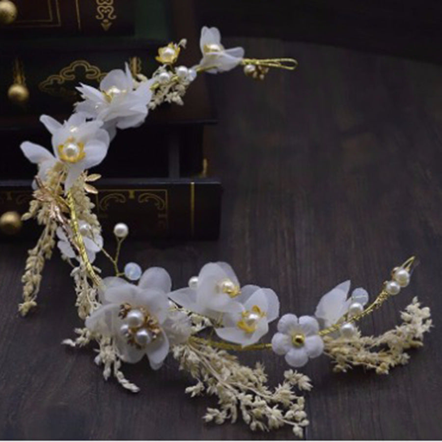 Bridal Flower Crown Hair Accessories with Dried Flowers