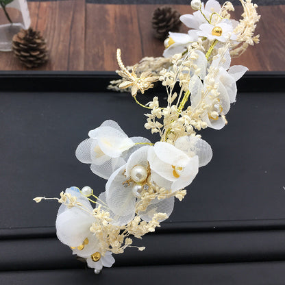 Bridal Flower Crown Hair Accessories with Dried Flowers