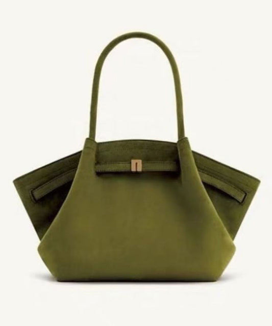 2025 New Green Large Capacity Suede Shoulder Bag