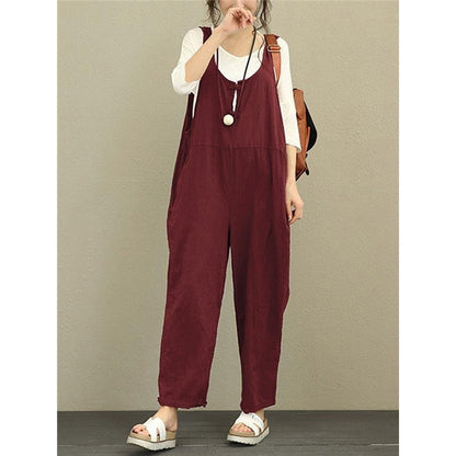 Leisure Solid Color Baggy Jumpsuit