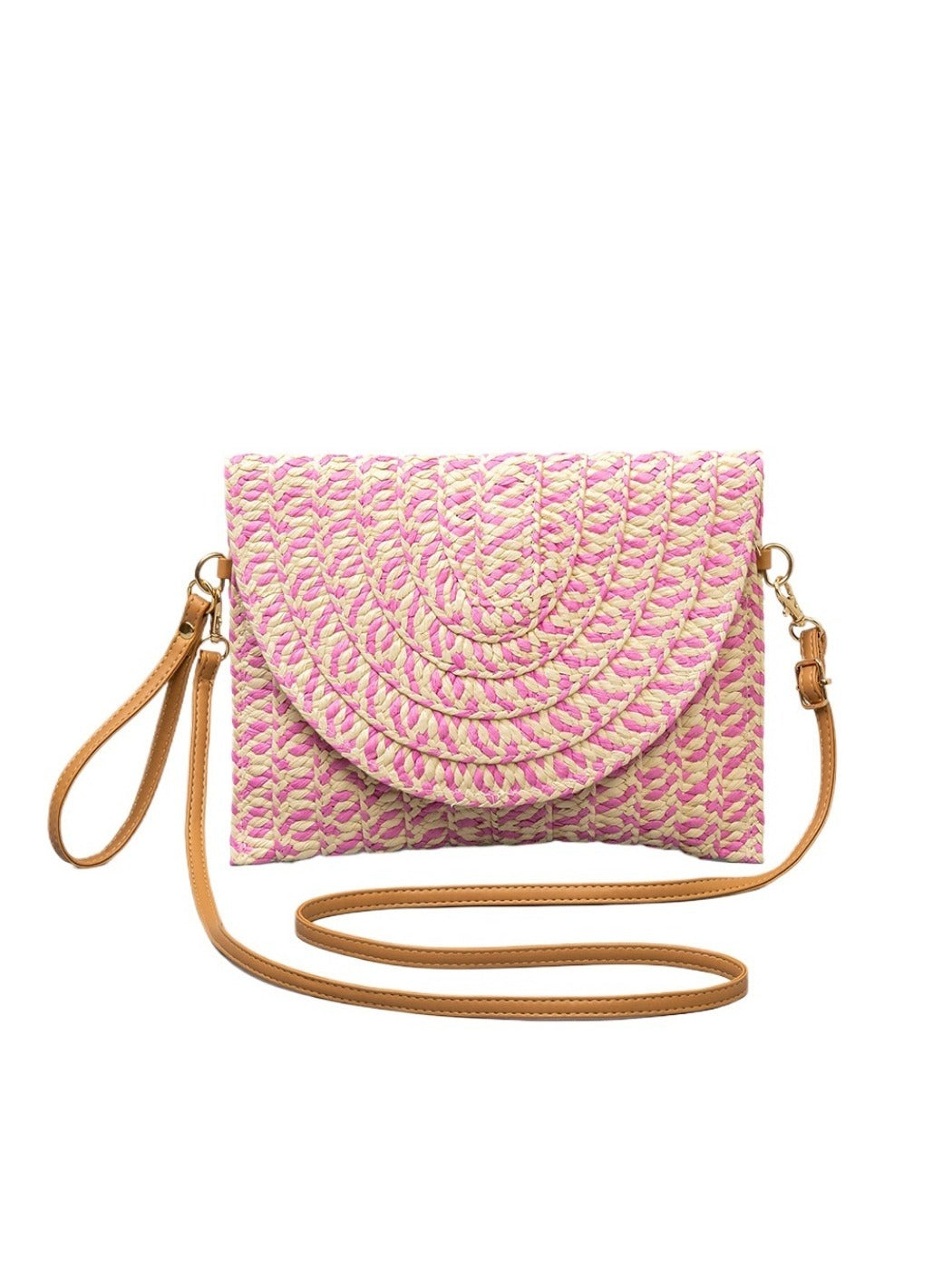 Cosbai - 2-in-1 Minimalist Woven Clutch &amp; Crossbody Bag