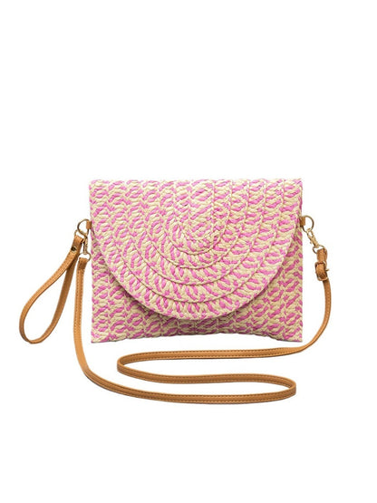 Cosbai - 2-in-1 Minimalist Woven Clutch &amp; Crossbody Bag