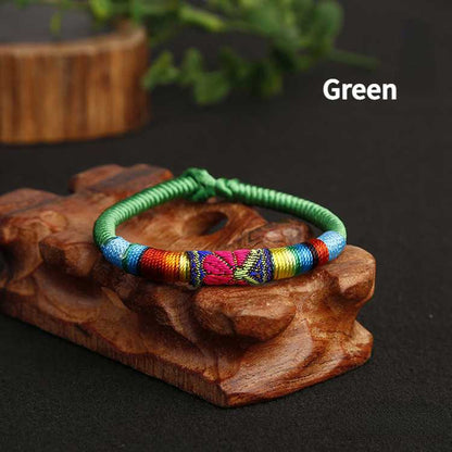 New Featured Handwoven Bracelet With Ethnic Style Embroidery Colorful Thread Bracelet For Men And Women