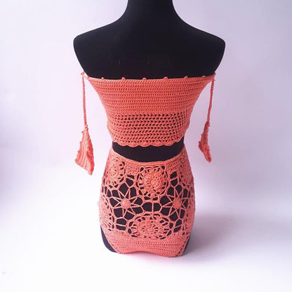 Off Shoulder Hollow Hook High Waist Bikini Swimsuit