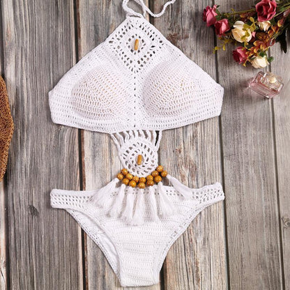 Boho Crochet Tassels Beach Bikini