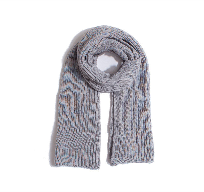 Trendy Warm Solid Color Knit Long Scarf