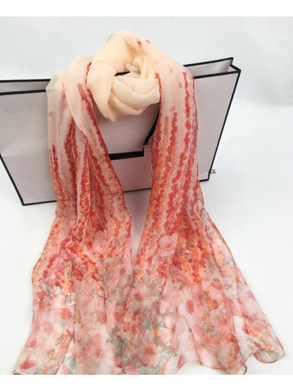 Scarvii - Floral Print Scarf - Lightweight &amp; Elegant