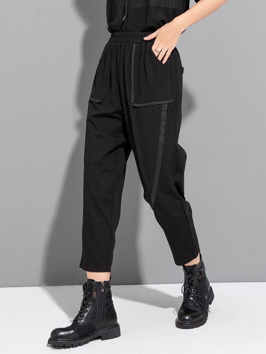 Harem Pants Ninth Pants Solid Color Split-Joint Casual Pants Bottoms Ninth Pants