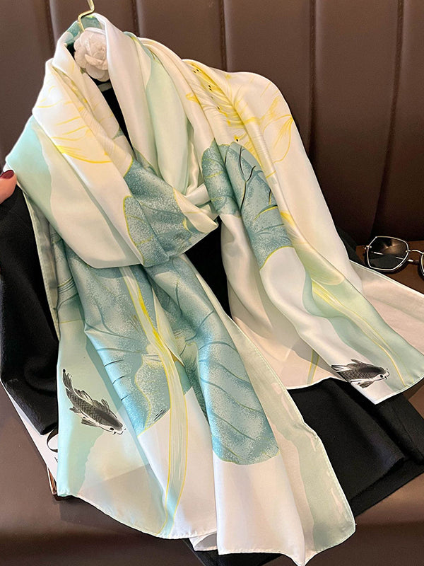 Flower Print Sun Protection Scarf