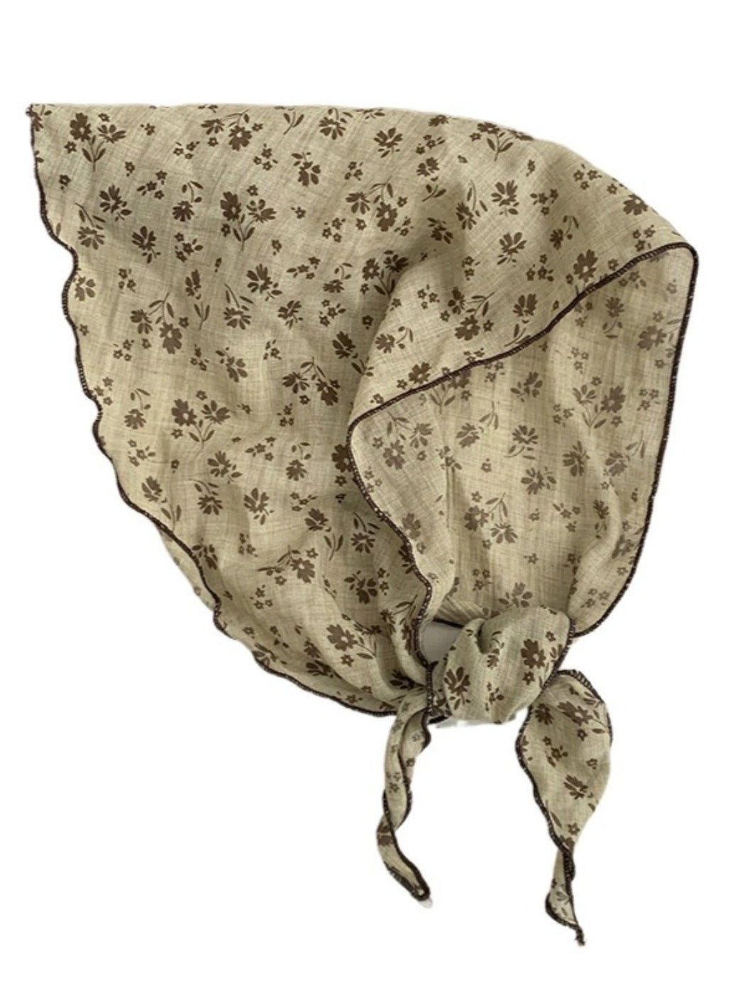Scarvii - Triangular Headscarf with Small Floral Patterns