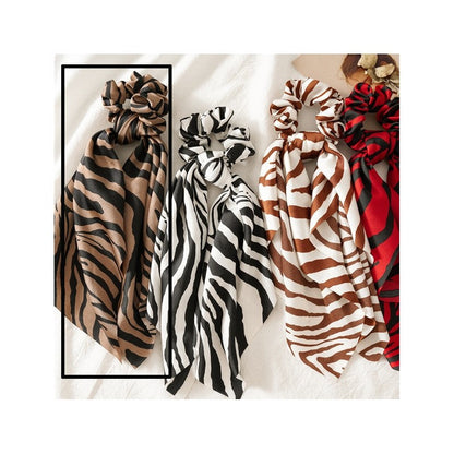 Snake Zebra Print Scarf Scrunchie