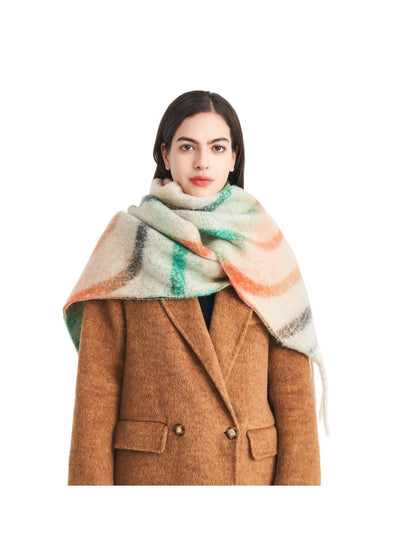 Scarvii - Winter Tassel Scarf with Colorful Wavy Jacquard