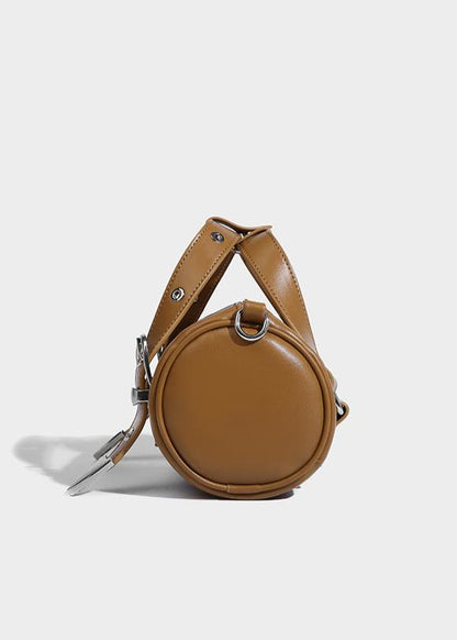 Compact Barrel Crossbody Bag In Durable PU Leather
