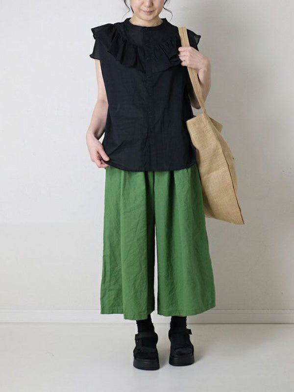 Leisure Fashion Wide Leg Loose Elasticity Solid Color Casual Pants Bottoms