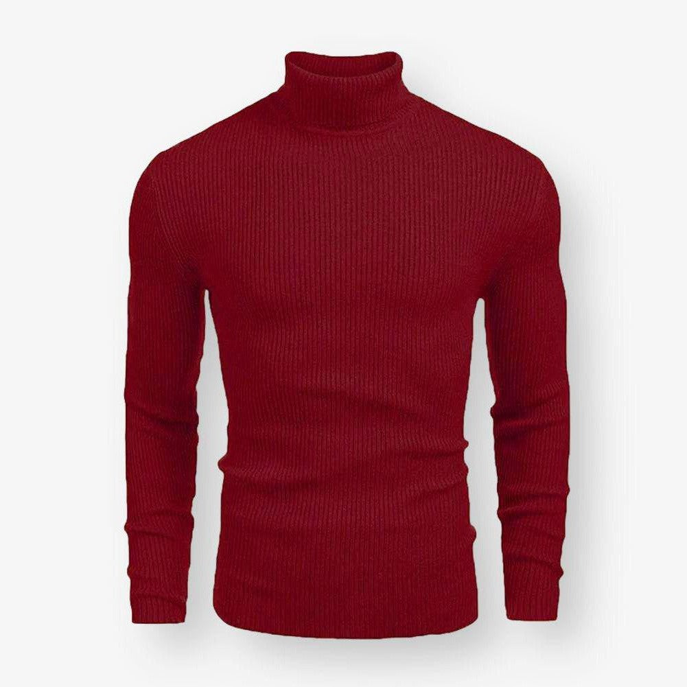 2023 Autumn And Winter Knitted Sweater Men'S Slim High Collar Long Sleeve Knitted Sweater Men'S Basic Bottoming Shirt
